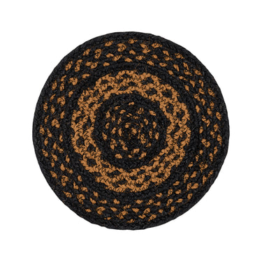 Black & Tan Jute Braided Trivet 8